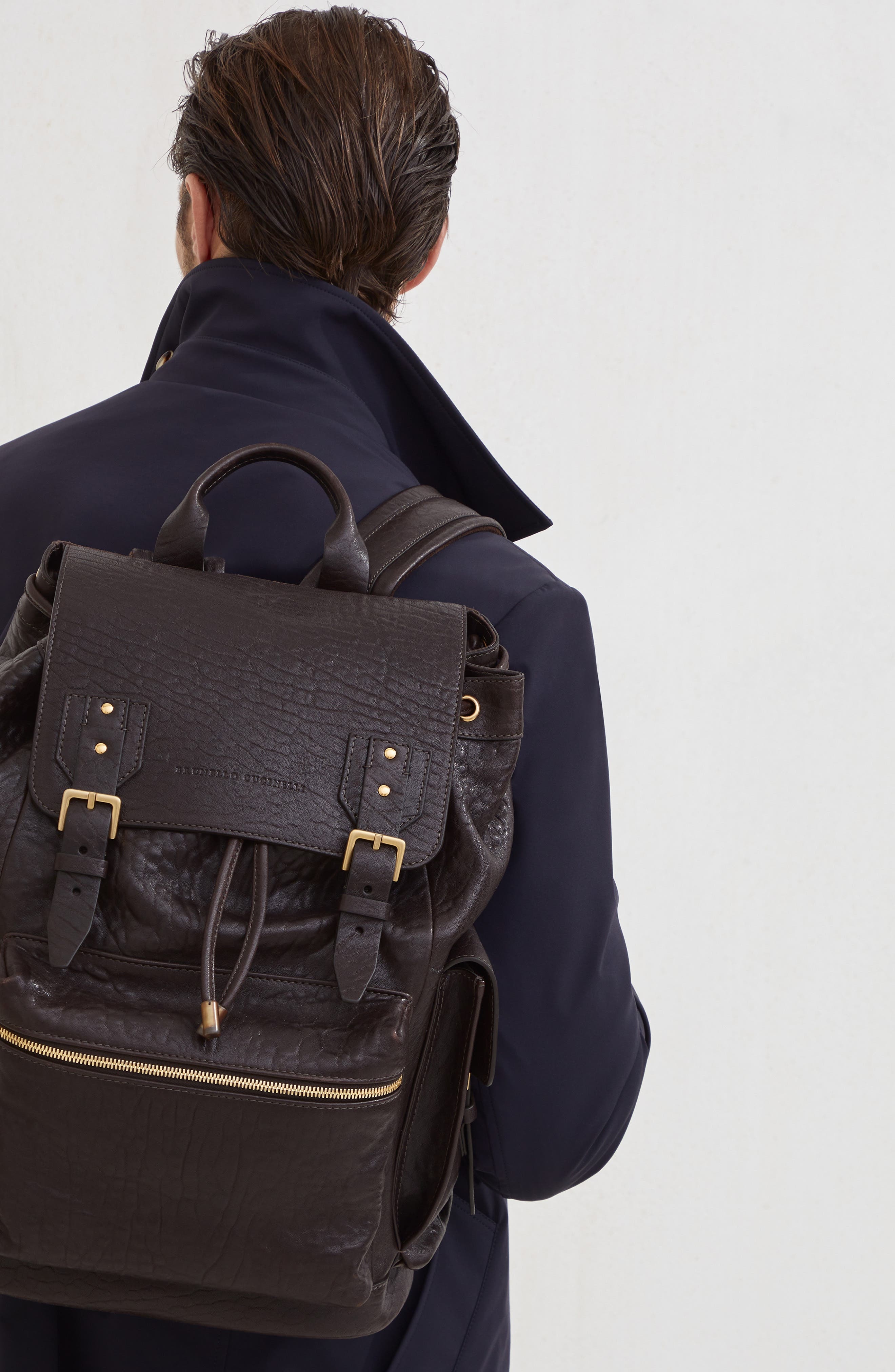 Brunello Cucinelli Leather city backpack in Brown at Nordstrom - 5