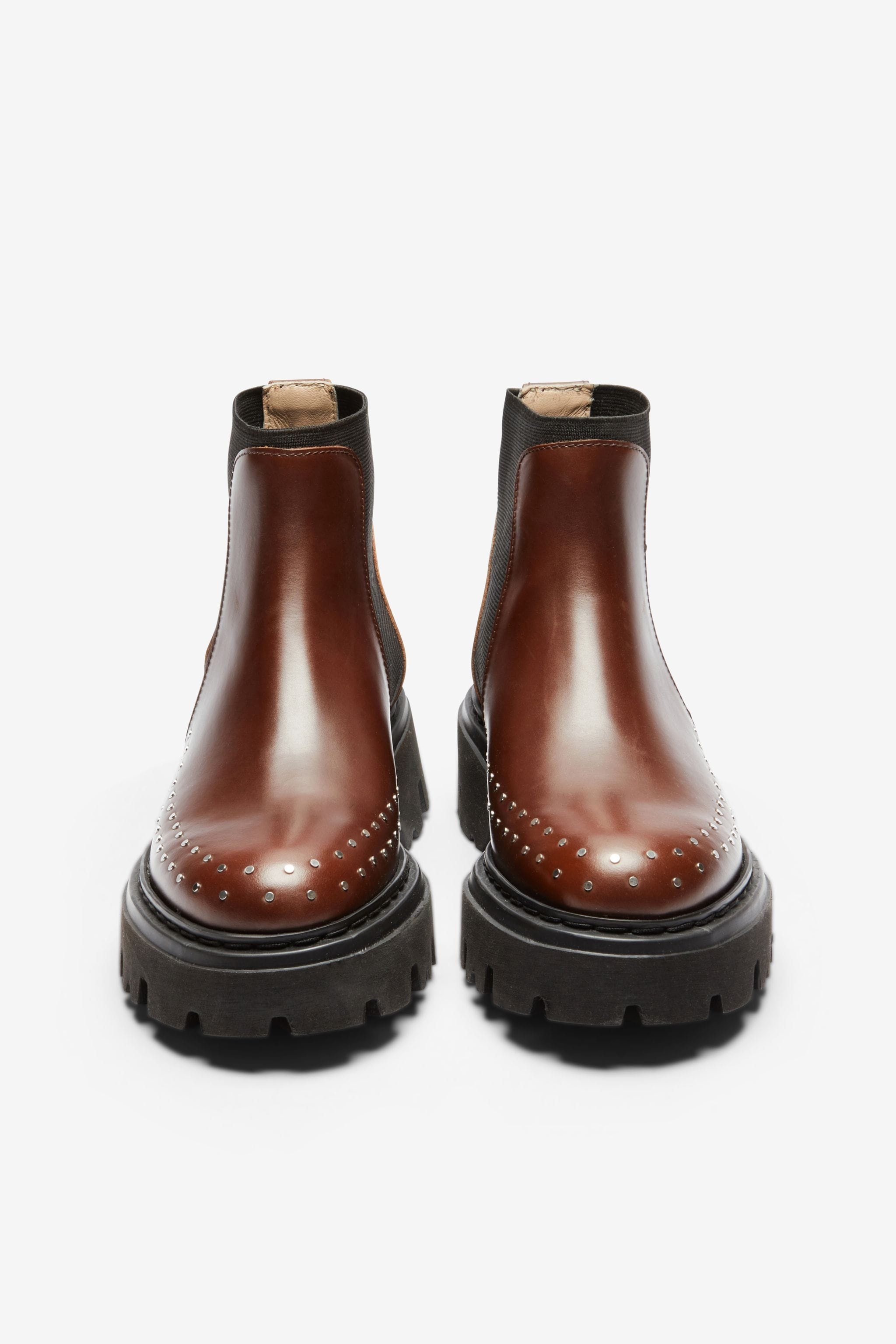 STUDDED CHUNKY CHELSEA BOOTS - 2