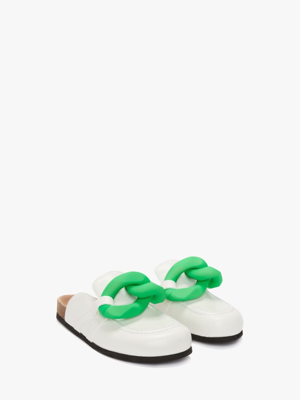 CHAIN LOAFER LEATHER MULES - 2