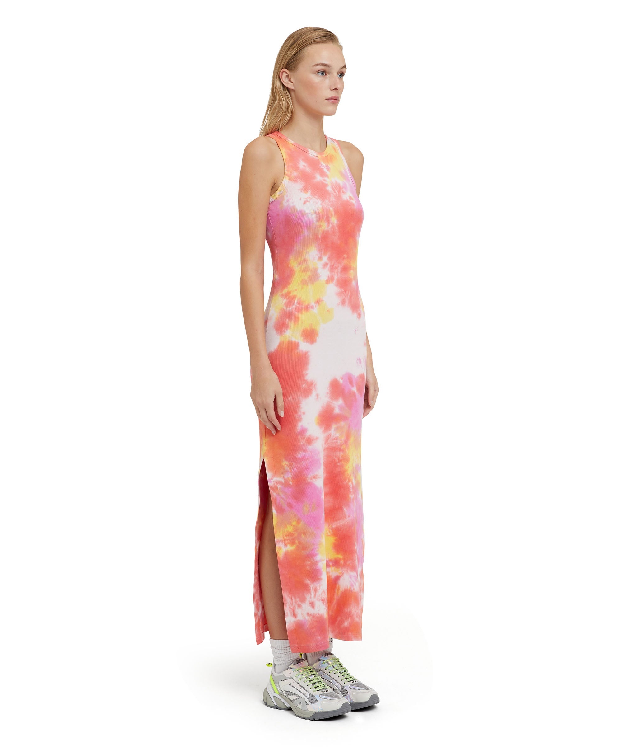 Dress in ribbed jeresy with tie-dye treatment - 4