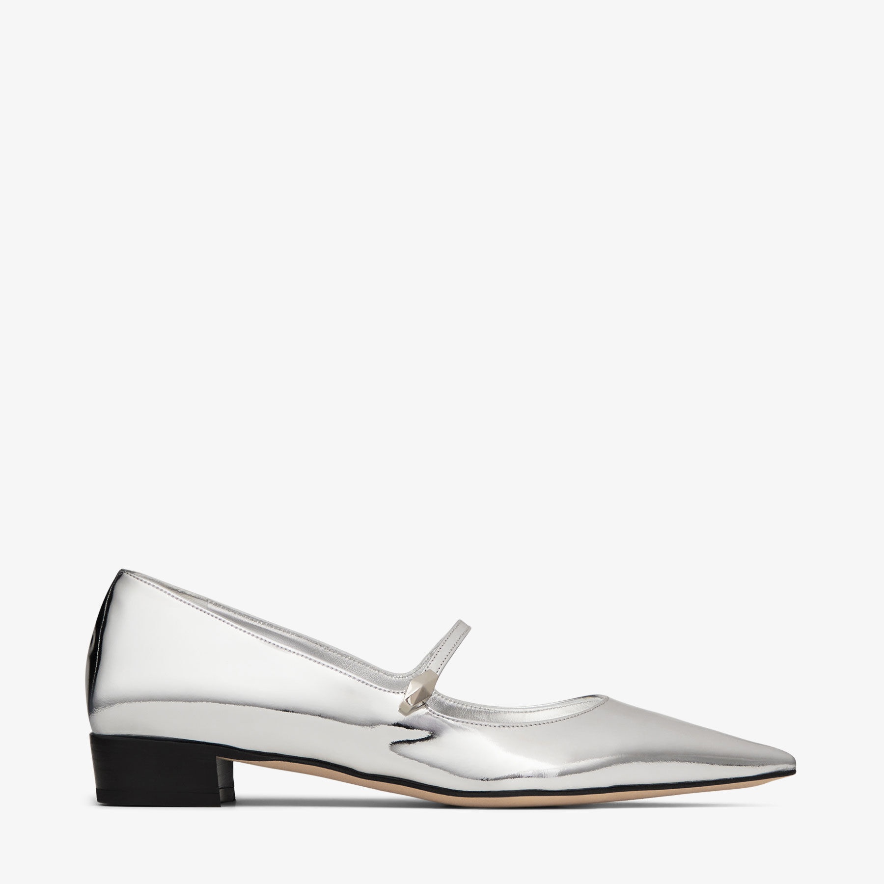 Carolyn Flat
Silver Liquid Metal Leather Flats - 1