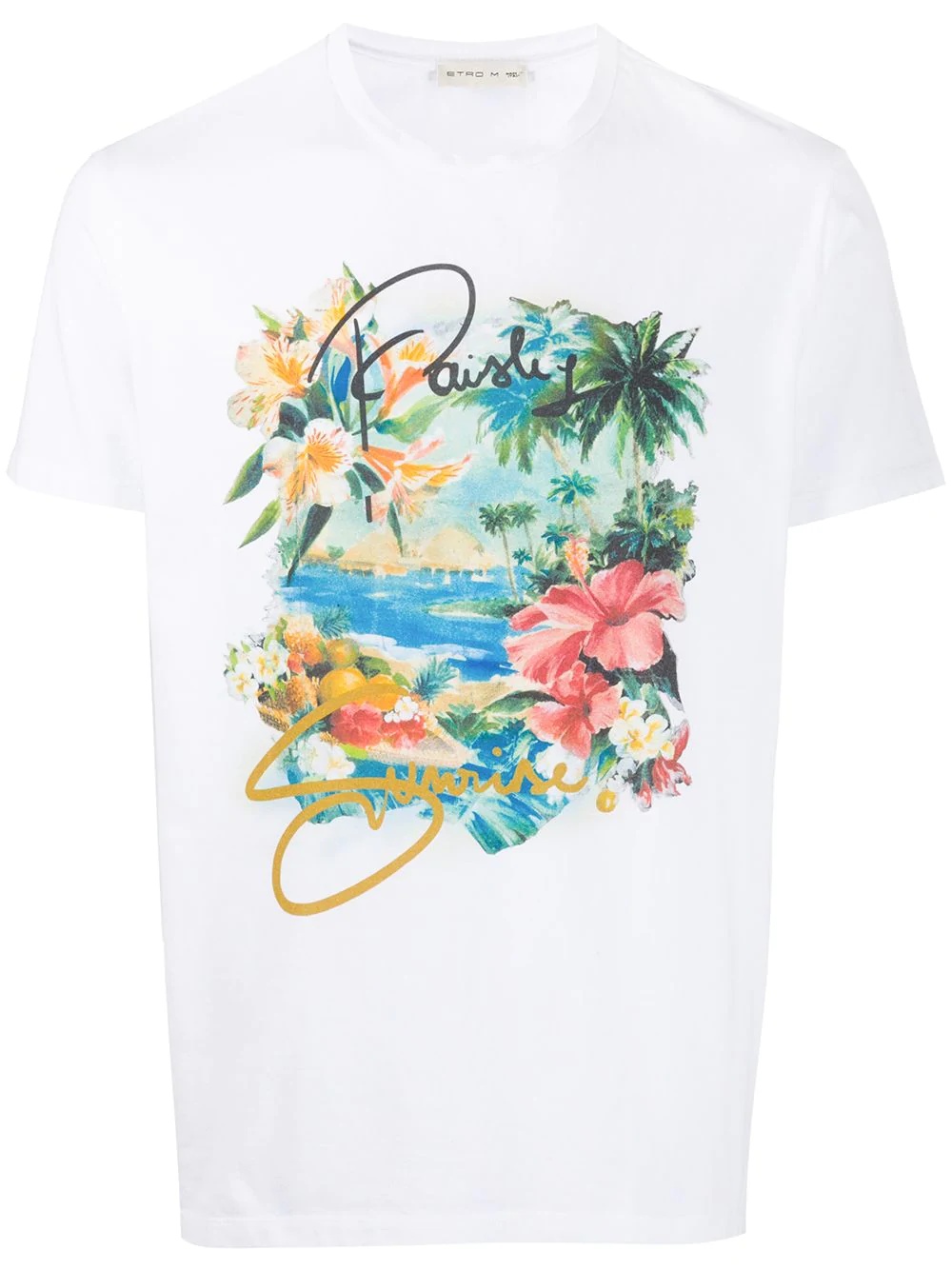 floral print short-sleeve T-shirt - 1