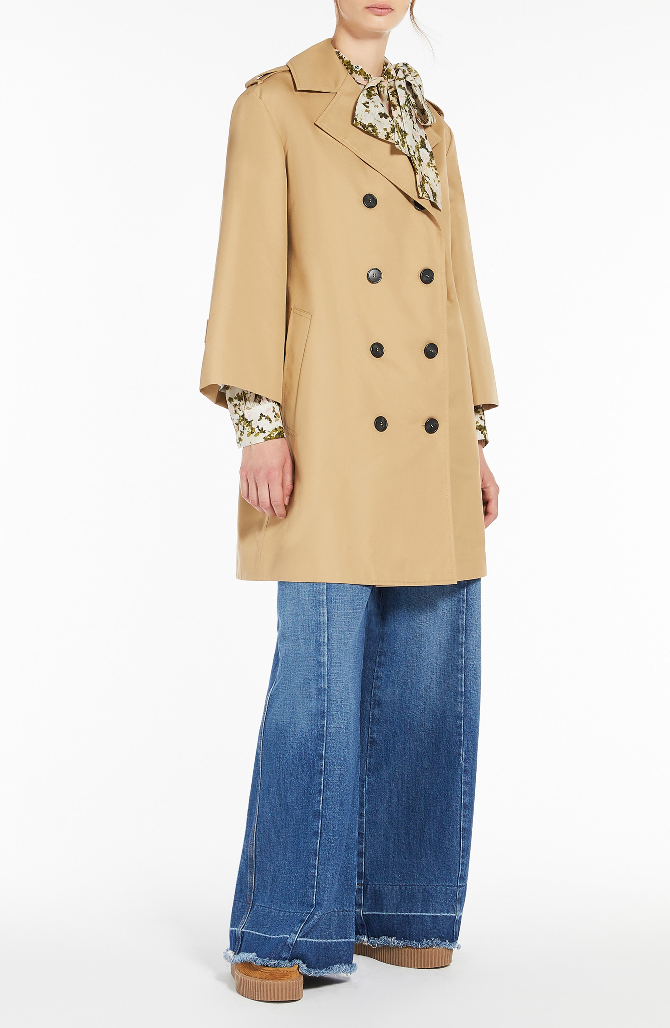 Weekend Max Mara Elodia Belted Trench Raincoat in Beige at Nordstrom - 3