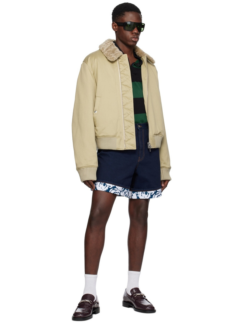 Burberry Indigo Flocked Denim Shorts outlook