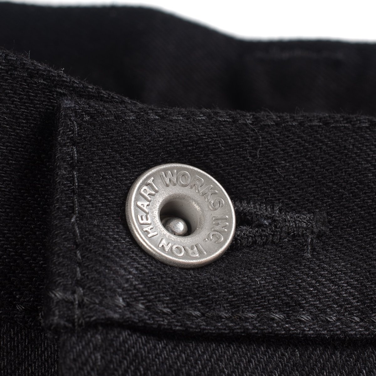 IH-666S-142bb 14oz Selvedge Denim Slim Straight Cut Jeans - Black/Black - 8