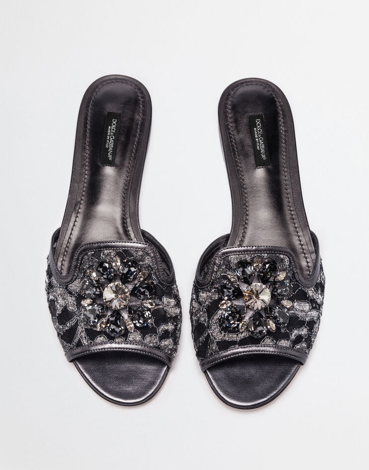 Slippers in lace with crystals - 3