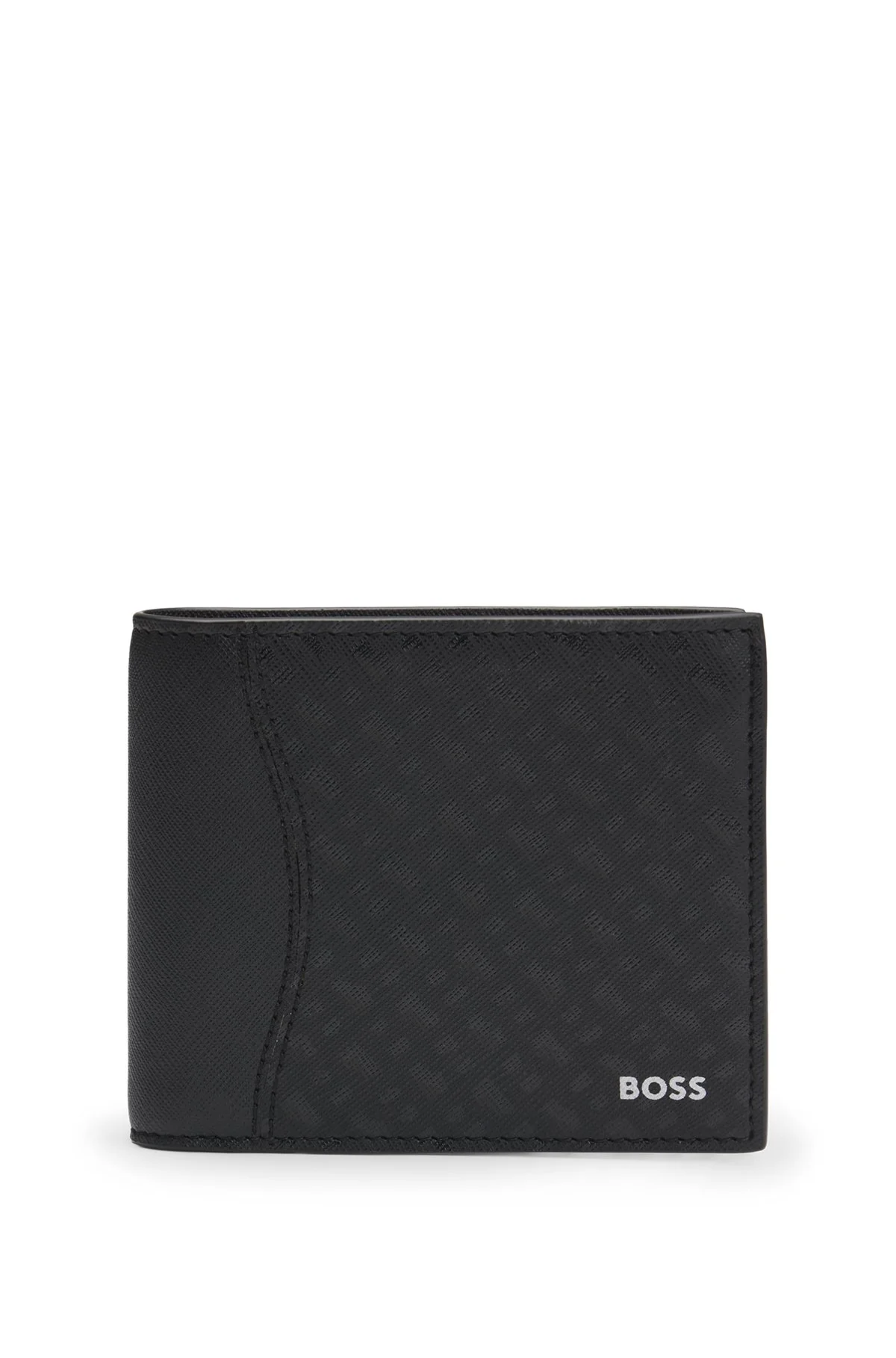 STRUCTURED WALLET WITH MONOGRAM PRINT - 1