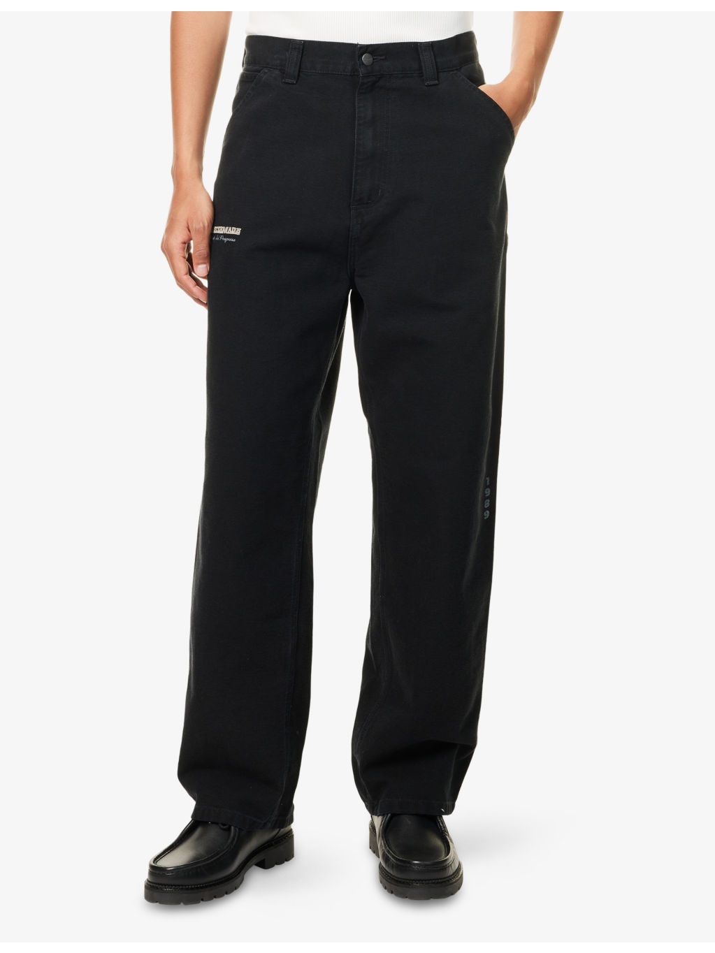 OG Single Knee Graphic Loose-Fit Cotton Trousers - 3