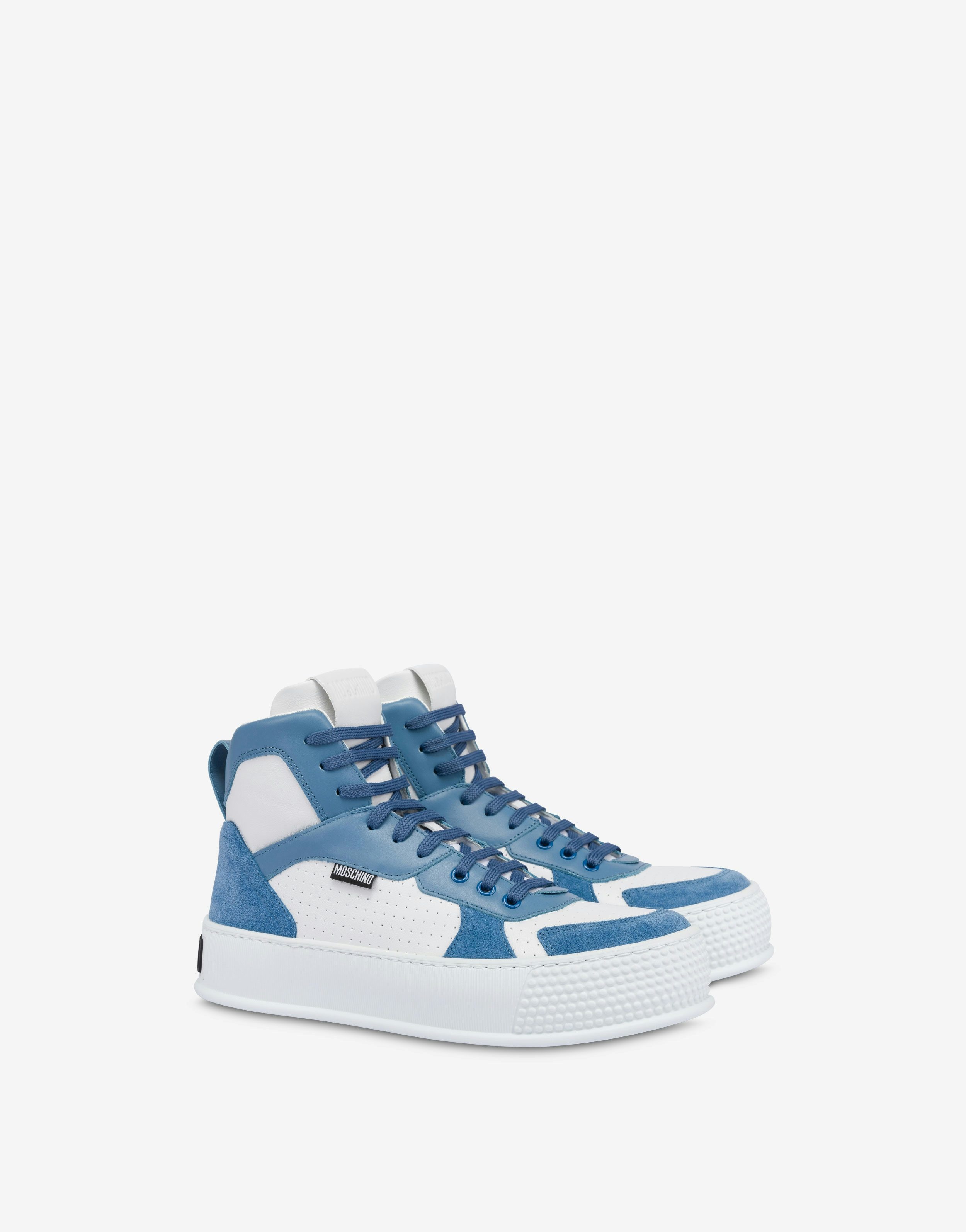 HIGH SNEAKERS CALFSKIN AND SUEDE BUMPS & STRIPES - 1