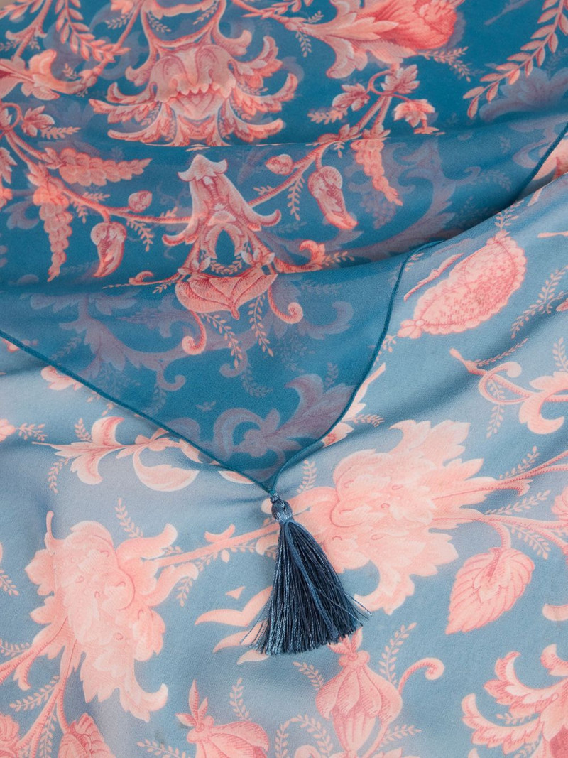Etro floral tassel silk shawl outlook