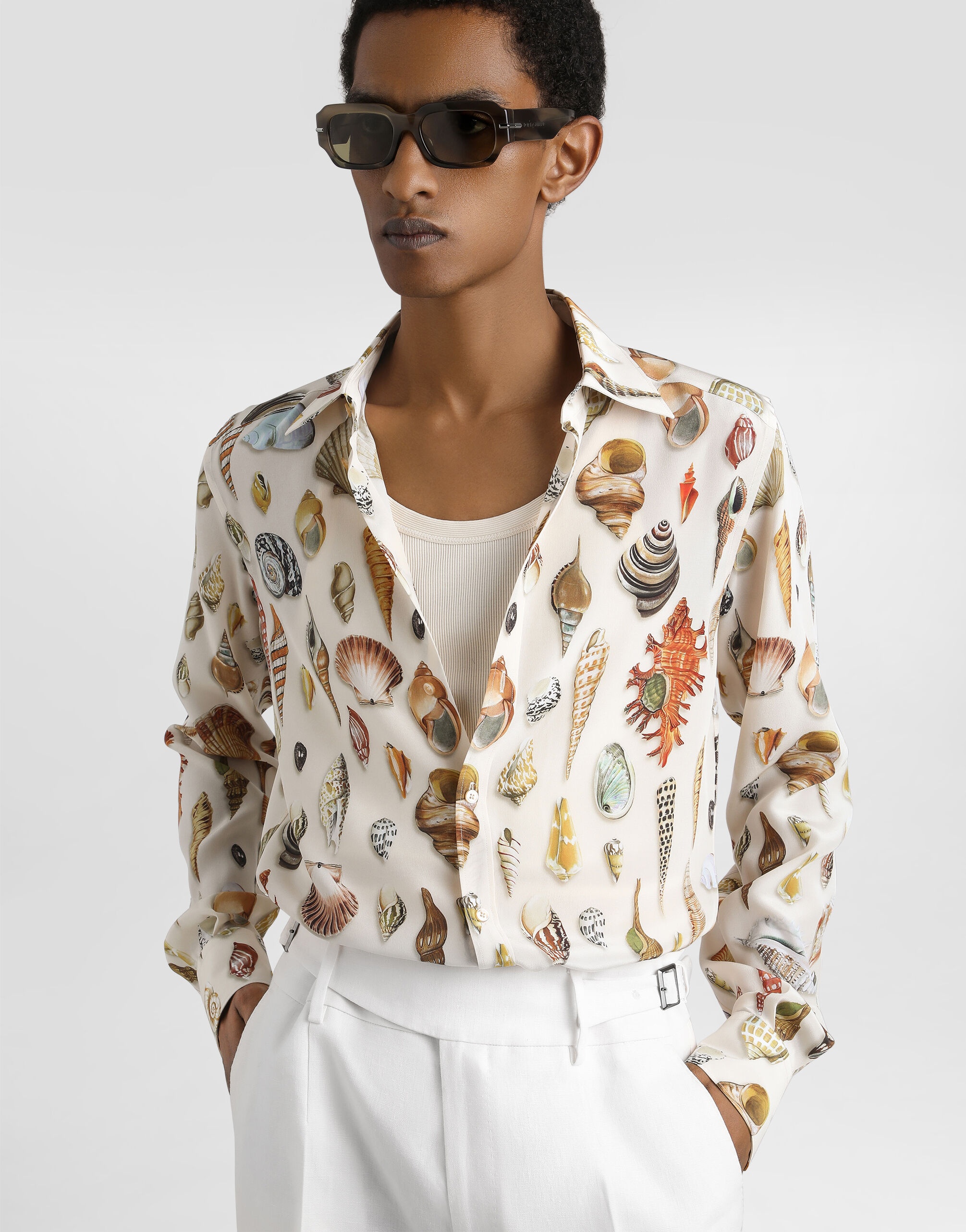 Shell-print martini silk shirt - 4