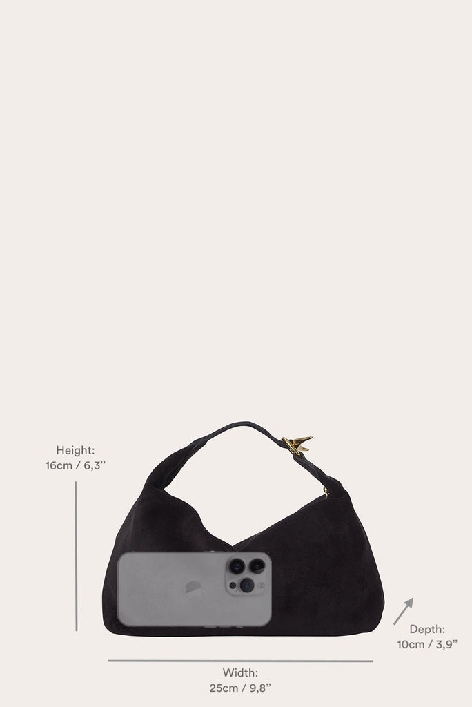 PILLOW POUCH SUEDE BLACK - 11