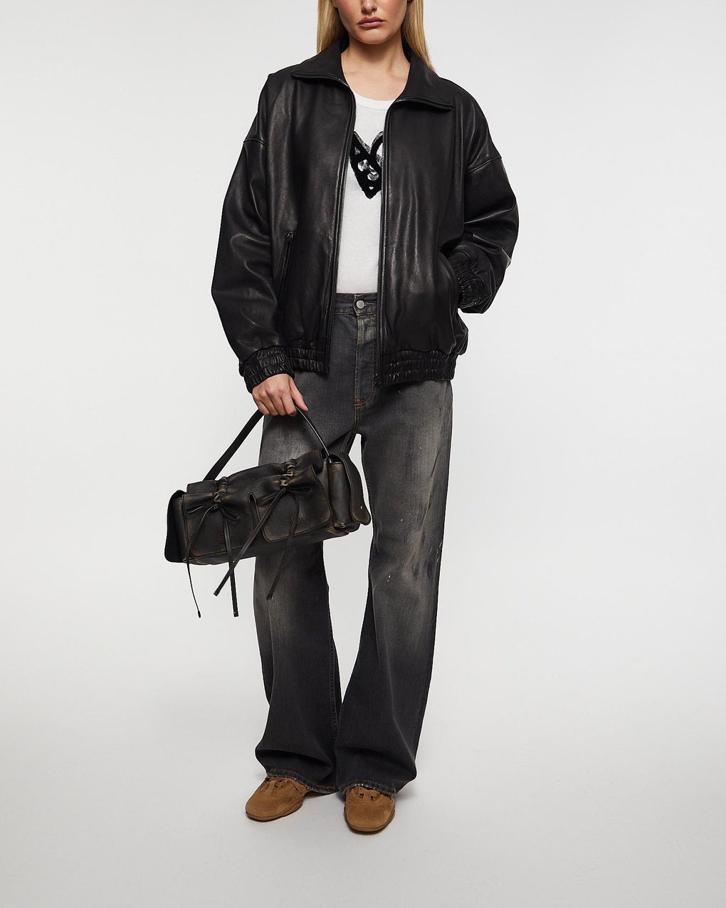 Jacket Relaxed Leather  Black - 3