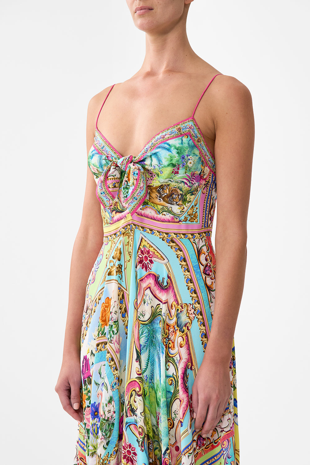 LONG DRESS WITH TIE FRONT - 5