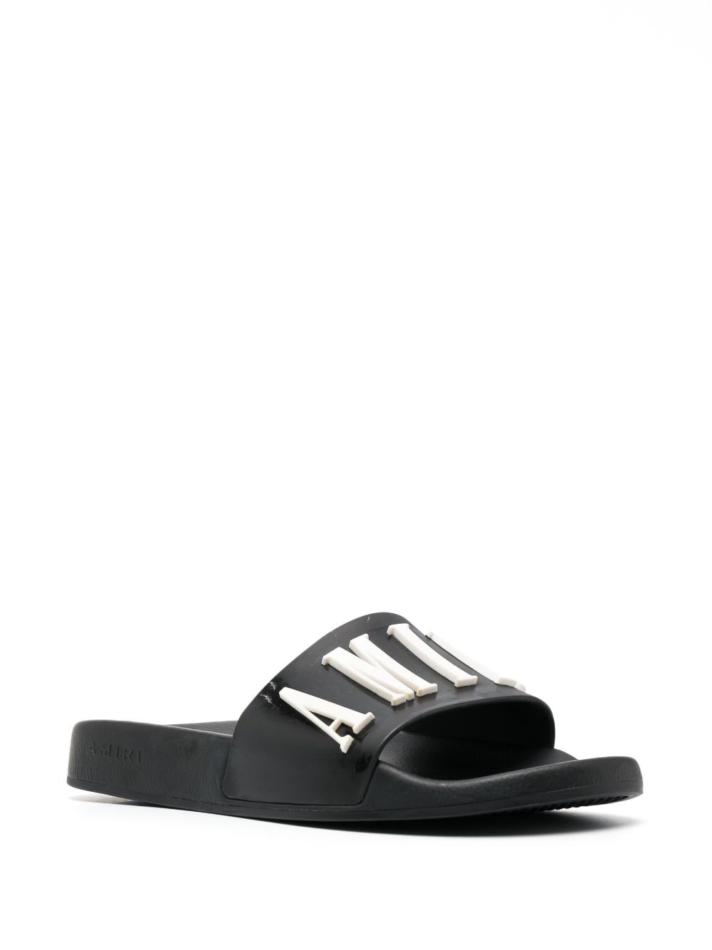 logo-embossed faux-leather slides - 2