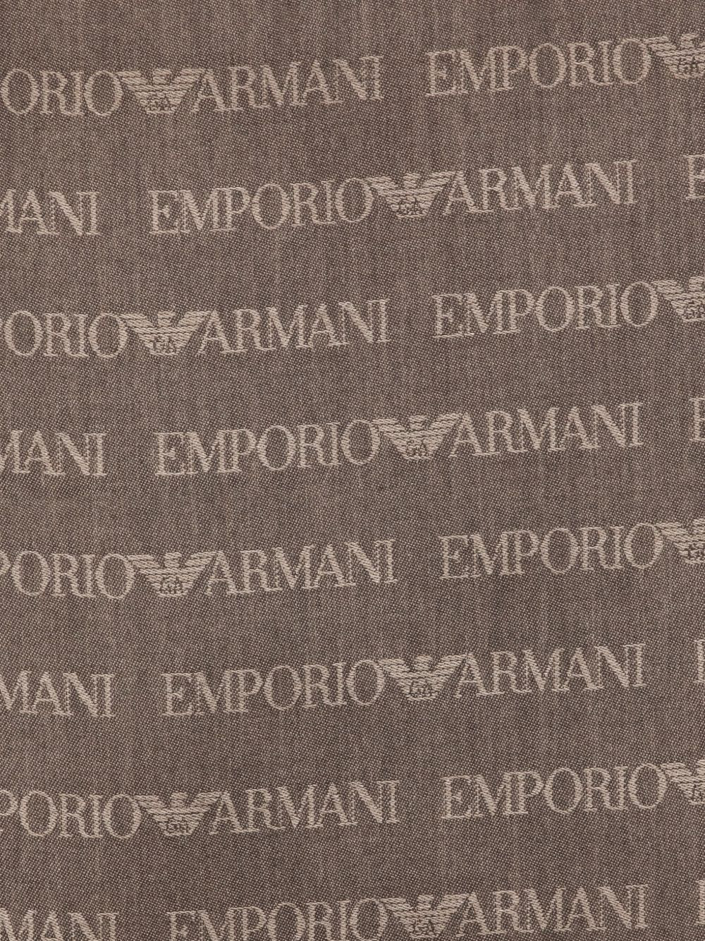 logo-pattern wool-blend scarf - 2