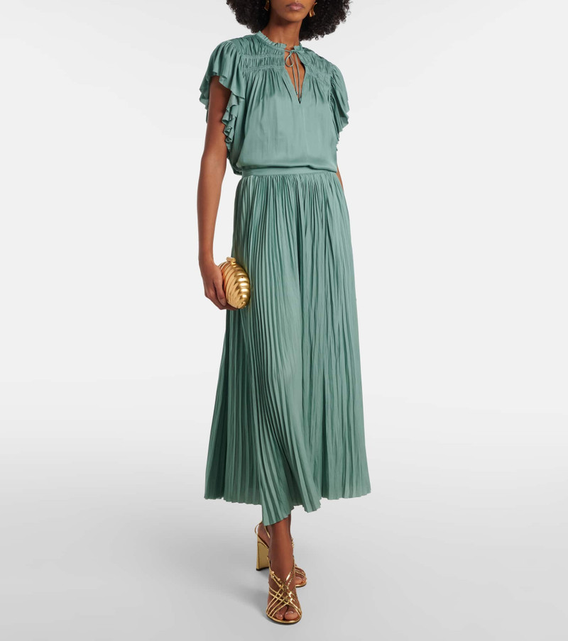 ULLA JOHNSON Agosta plissé satin top outlook