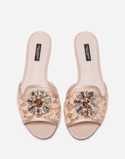 Dolce & Gabbana Slippers in lace with crystals outlook