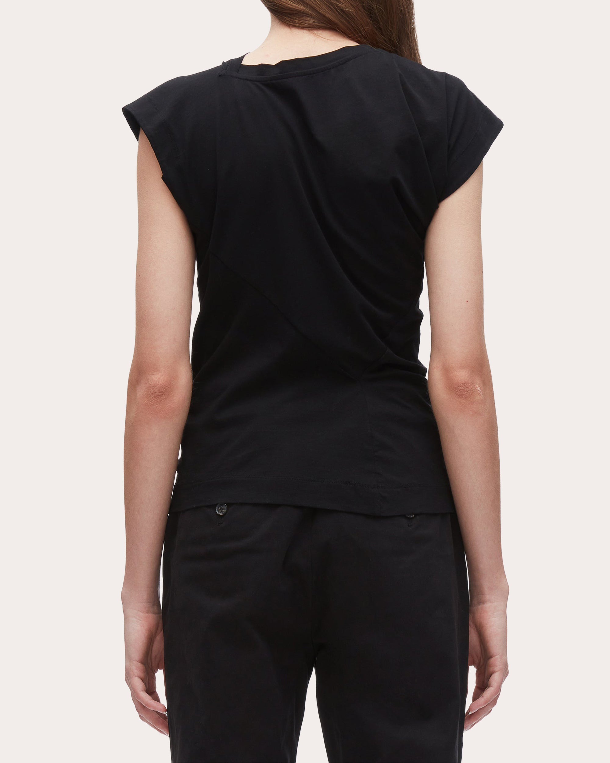 Asymmetric Draped Cotton-Jersey T-Shirt - 2