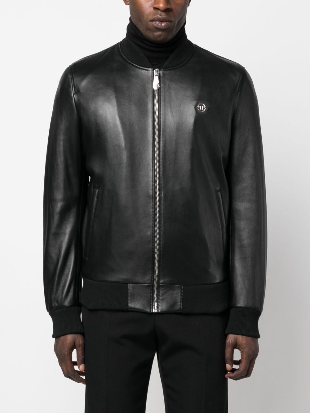 bomber leather jacket - 3