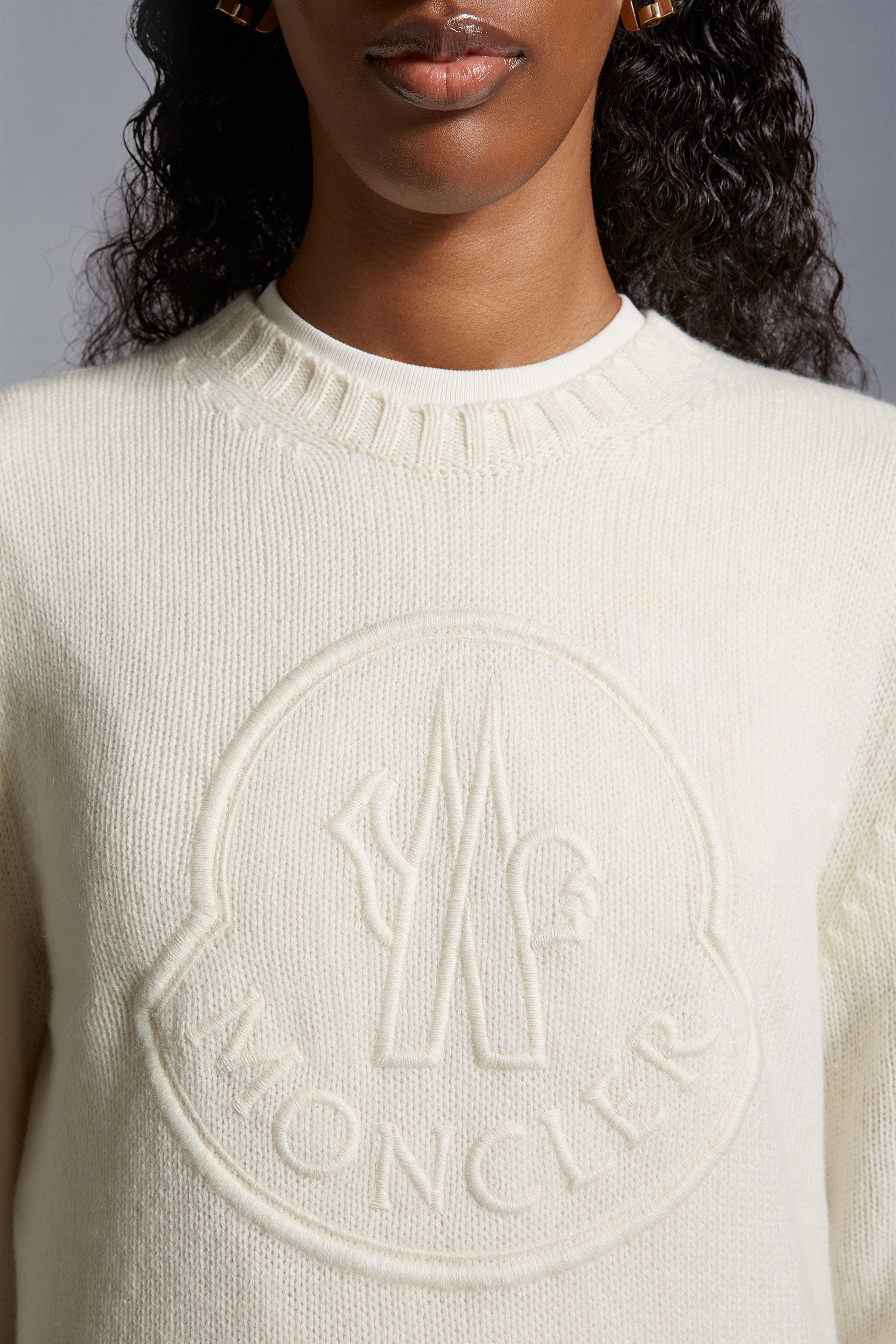 Embroidered Logo Cashmere & Wool Sweater - 6