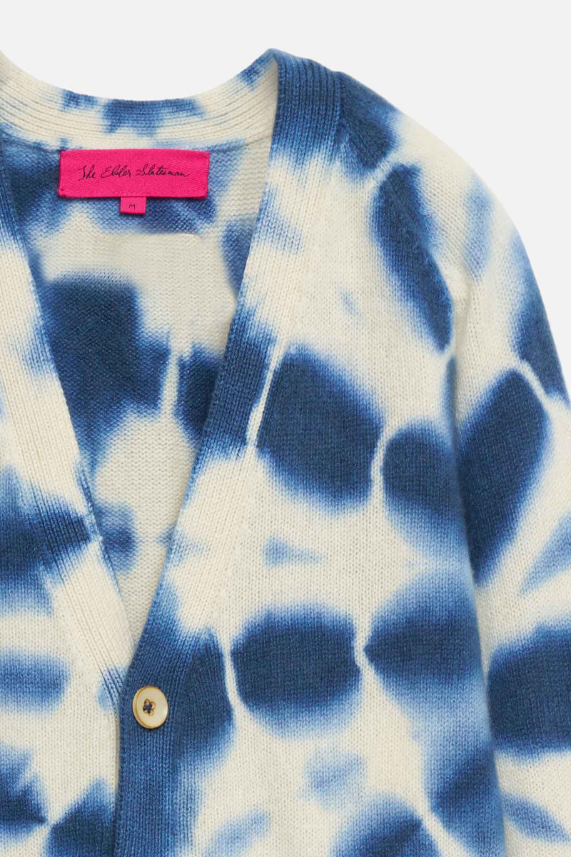 The Elder Statesman WEB FLARE RELAXED CARDIGAN outlook