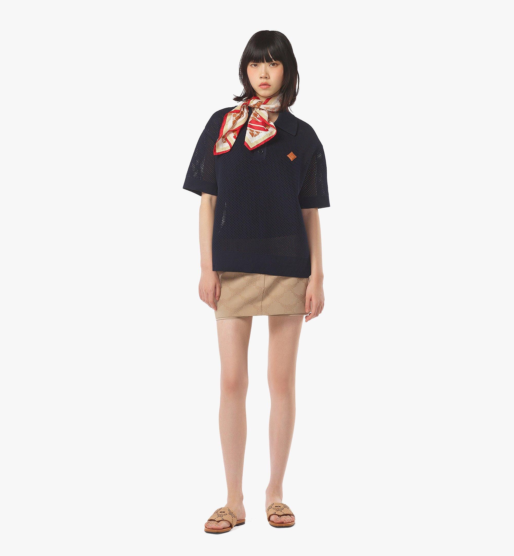 MCM Logo Patch Mesh Knit Polo | REVERSIBLE