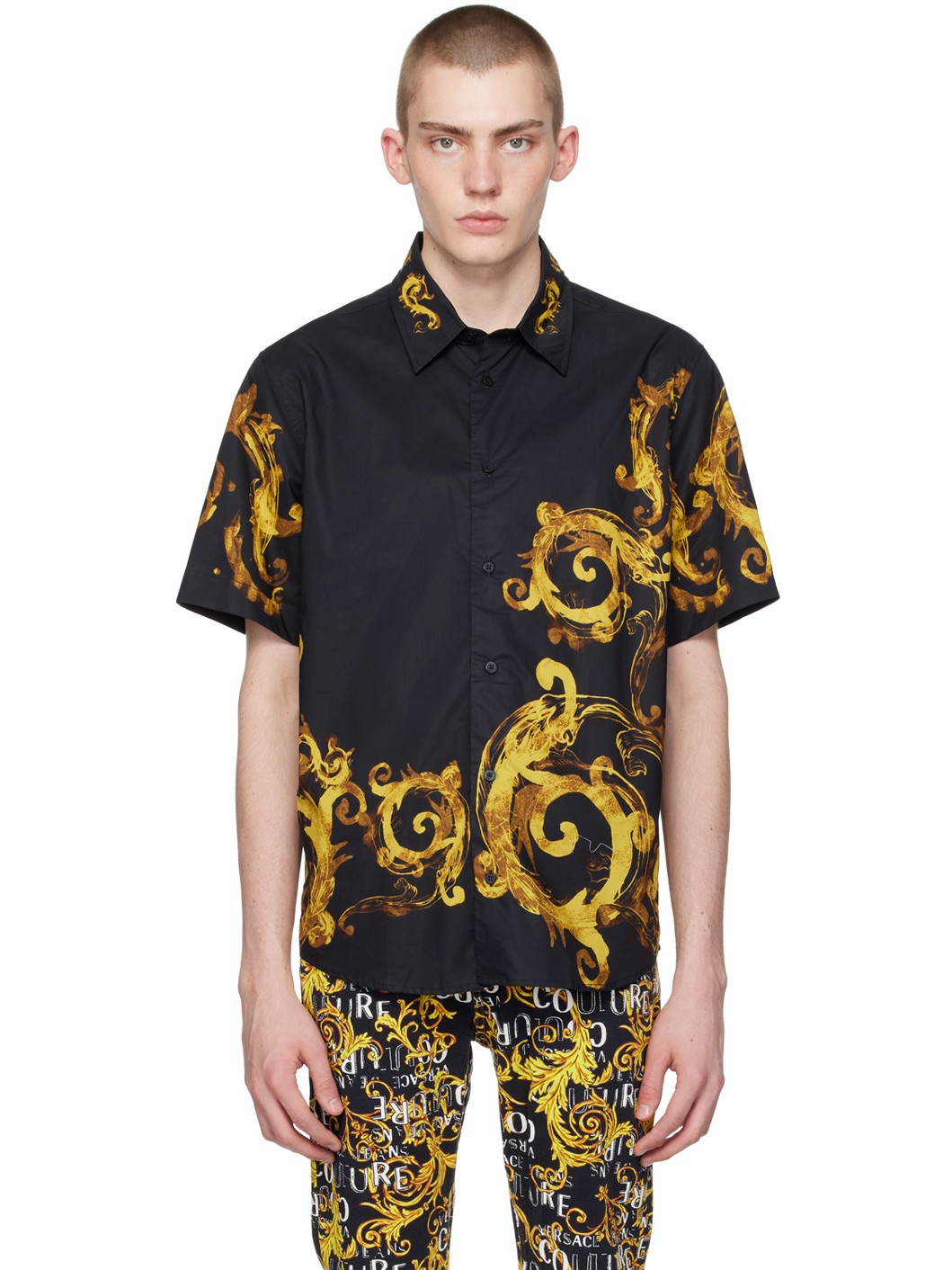 Black Watercolor Couture Shirt - 1