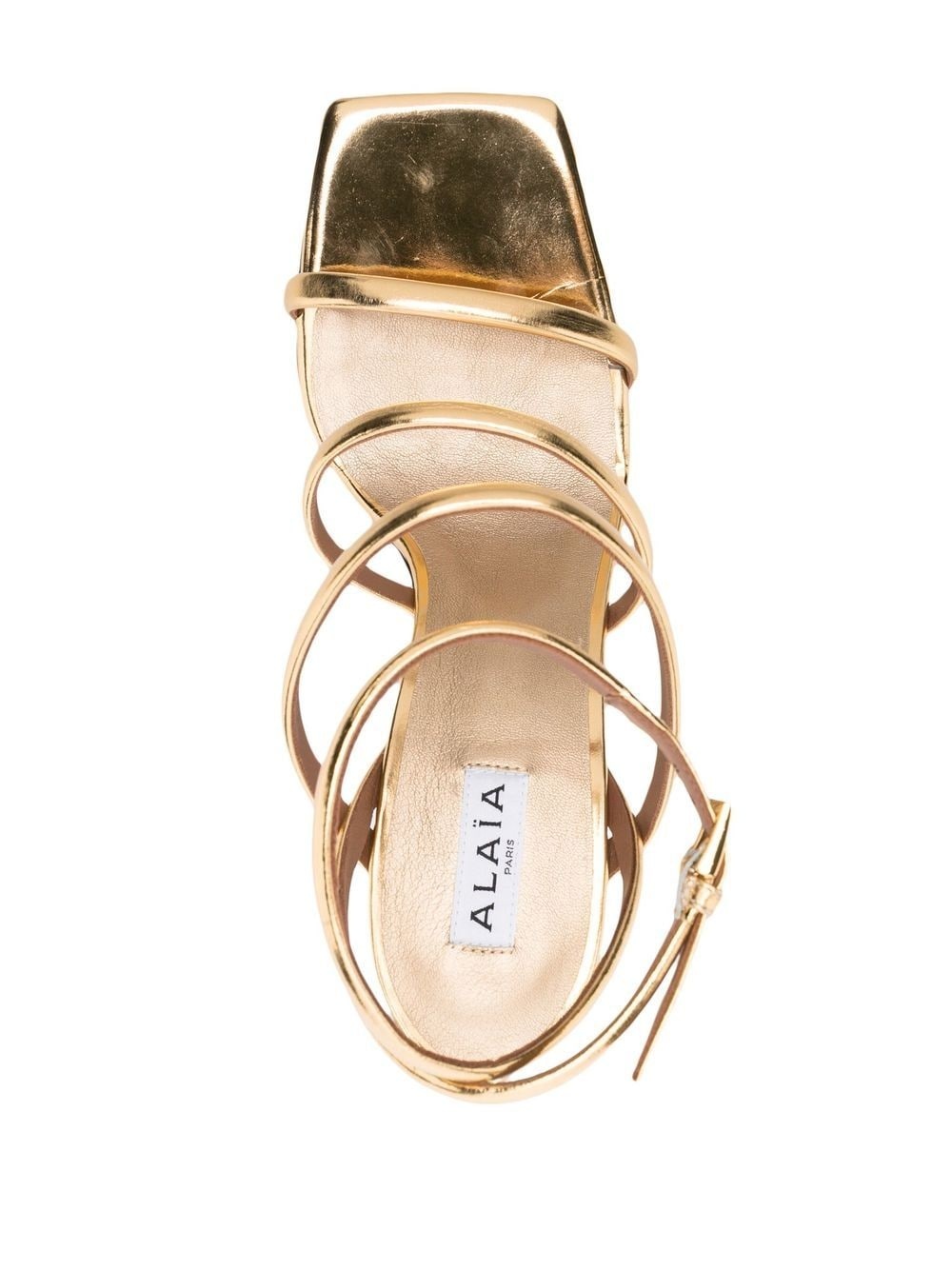 100mm metalic angular-heel sandals - 4