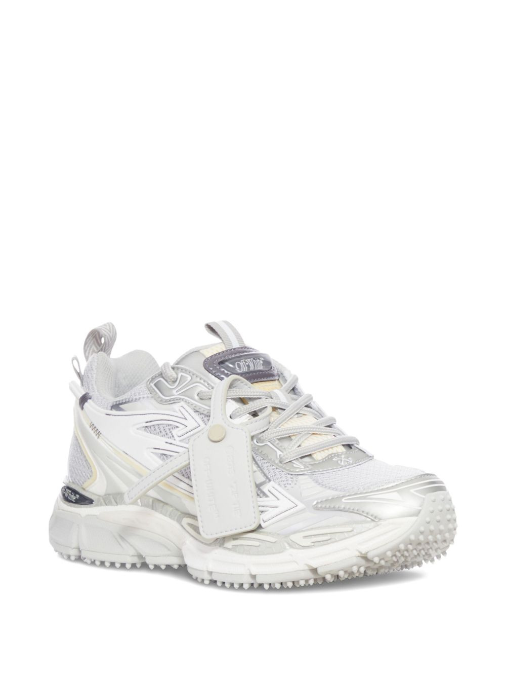 leather-tag lace-up sneakers - 2