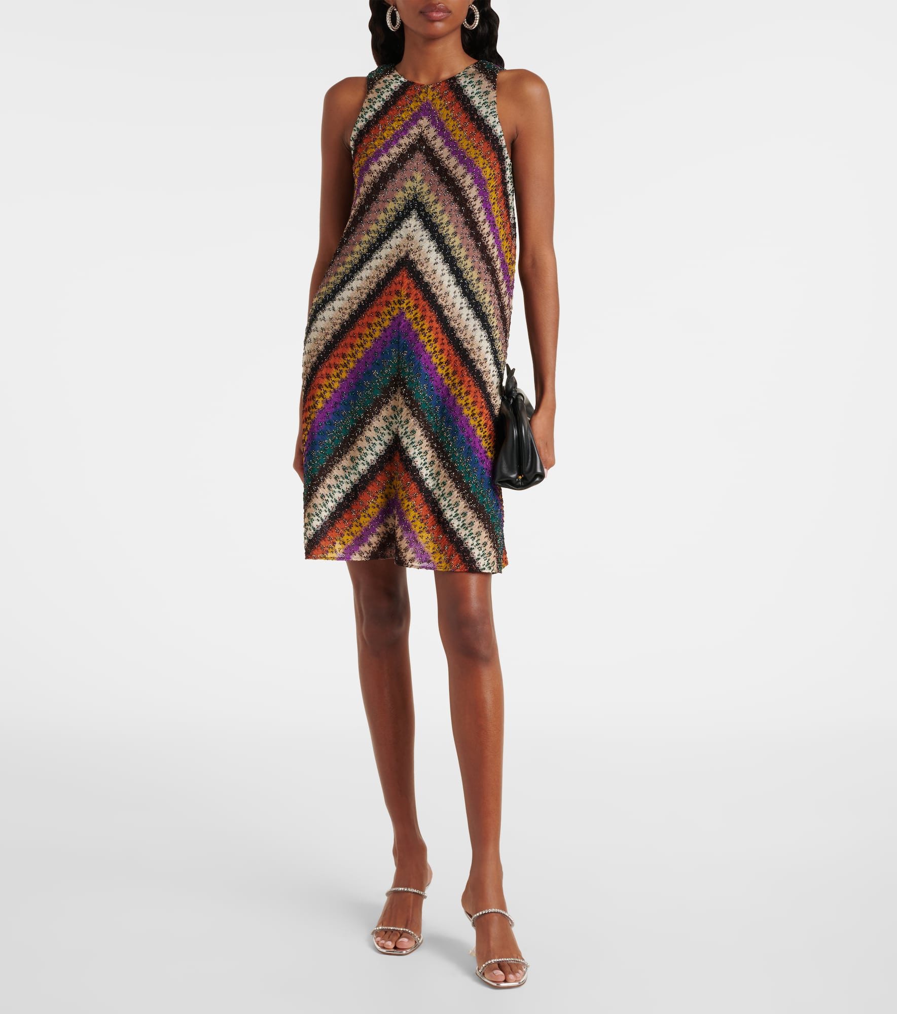 Zigzag knitted lamé minidress - 2