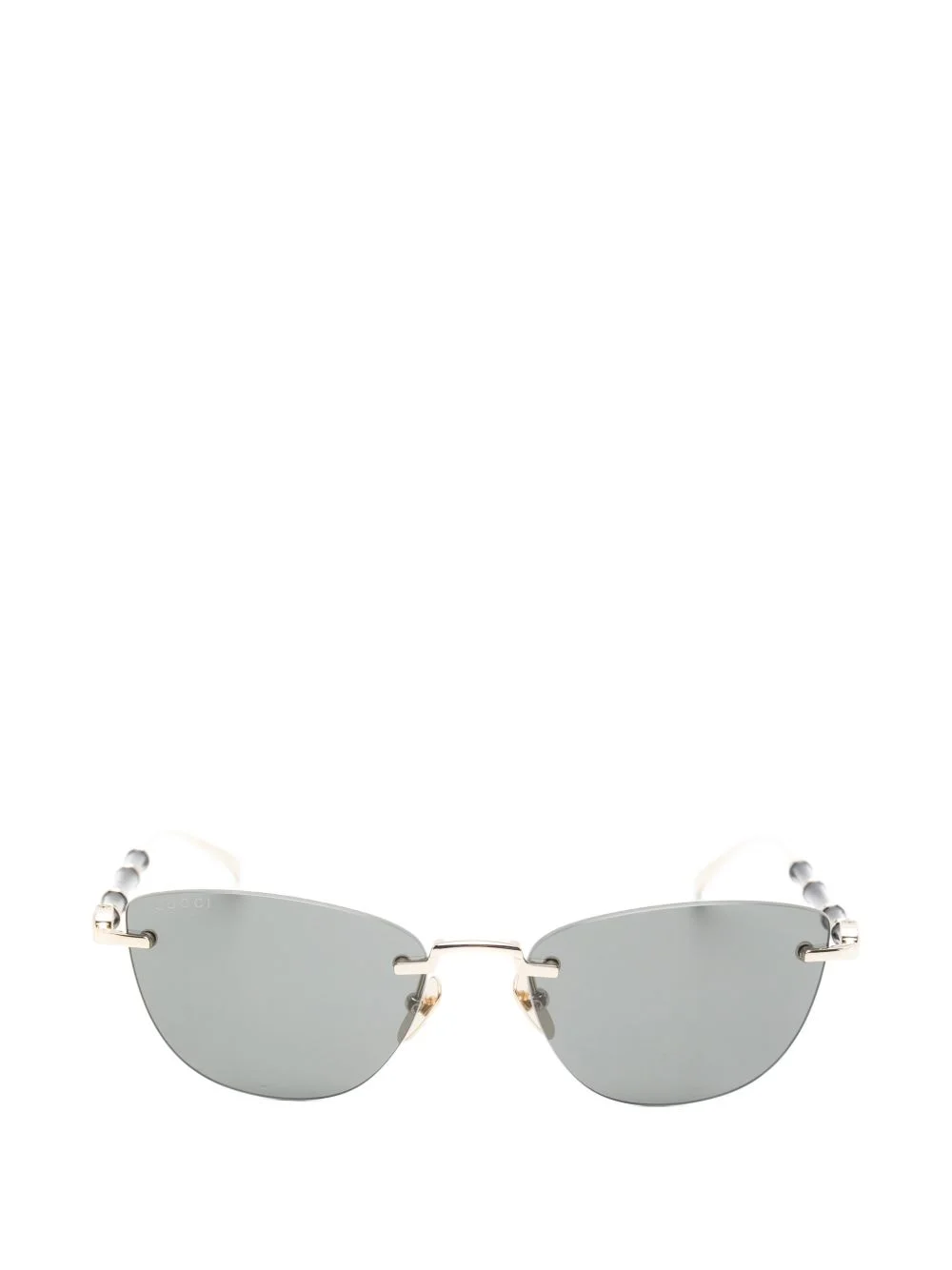 Bamboo rimless cat-eye frame sunglasses - 1