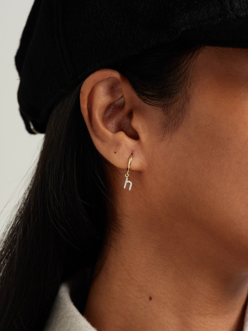 STONE AND STRAND Initial Gold Diamond Single Earring outlook