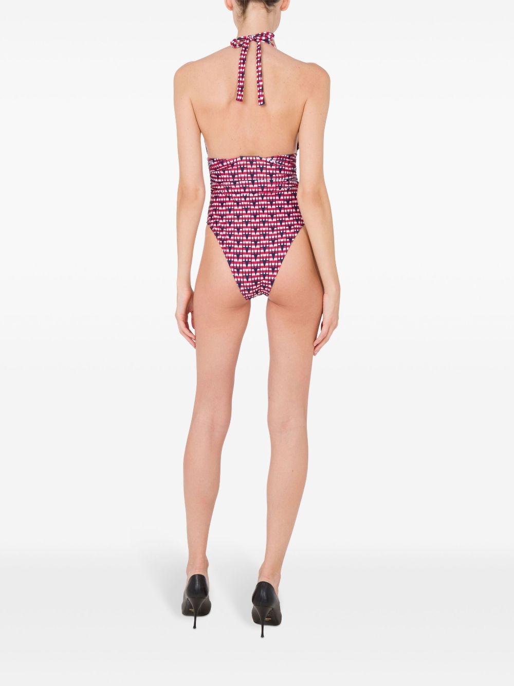 geometric print swimsuit - 4