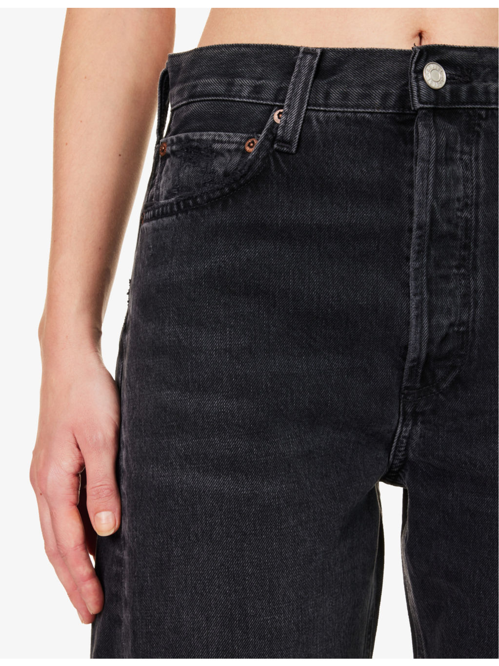 Luna Pieced straight-leg high-rise organic-cotton jeans - 5
