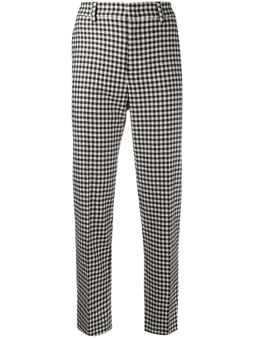 vichy-pattern cropped trousers - 1