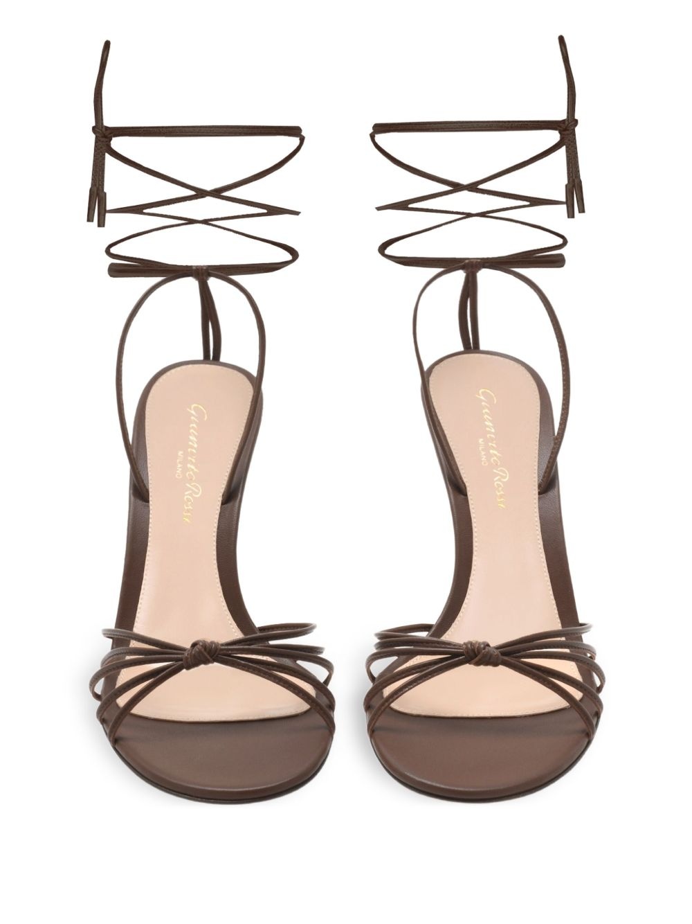 lace-up leather sandals - 4