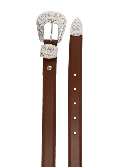 NEEDLES engraved-buckle leather belt outlook