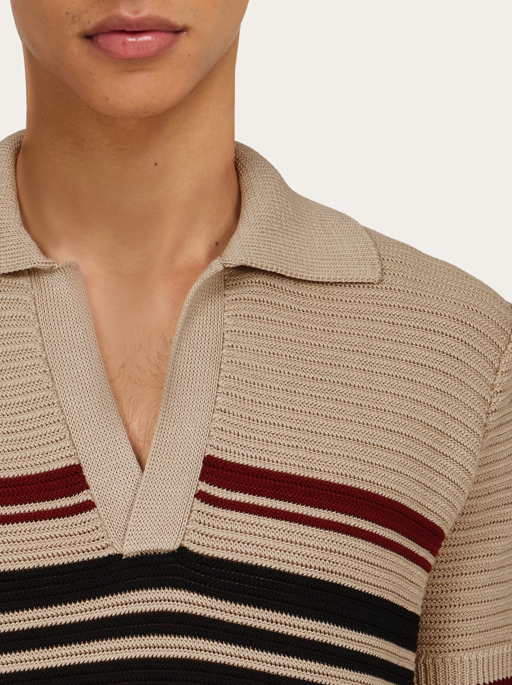 Cotton knit polo shirt - 4