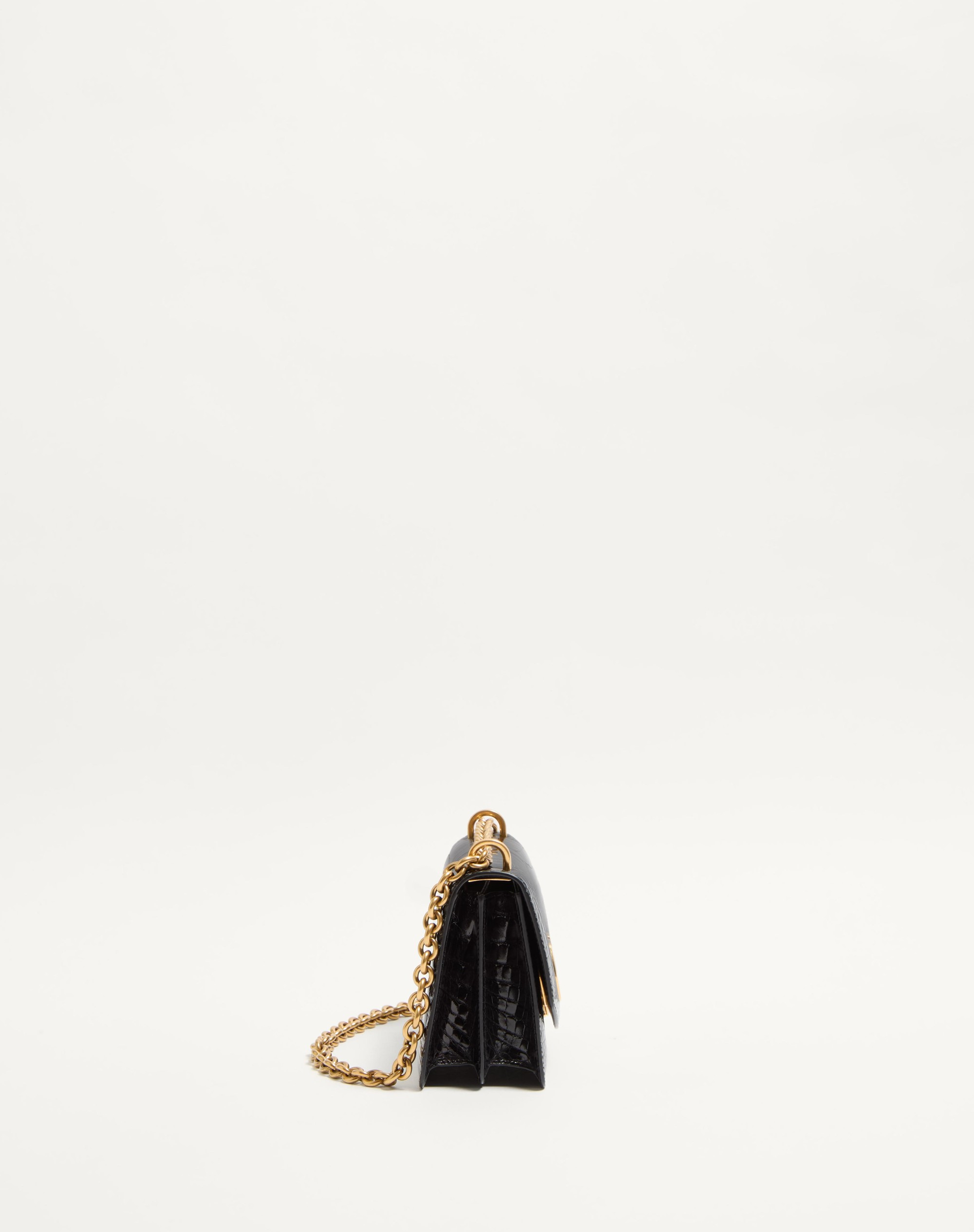 VALENTINO GARAVANI VAIN SMALL SHOULDER BAG IN CROCODILE LEATHER - 4