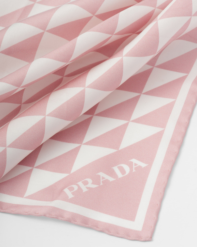 Prada Printed silk twill scarf outlook