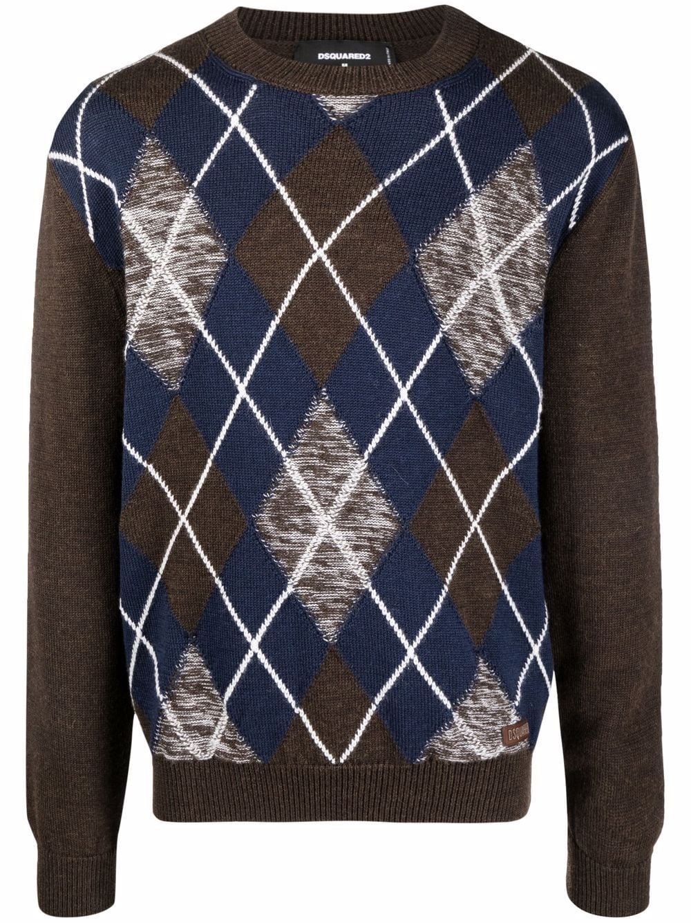 argyle crewneck jumper - 1