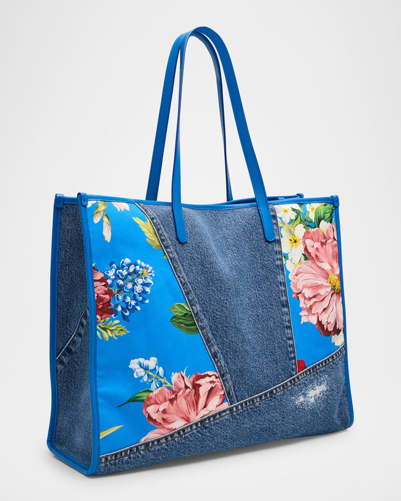 Floral Denim Tote Bag 3