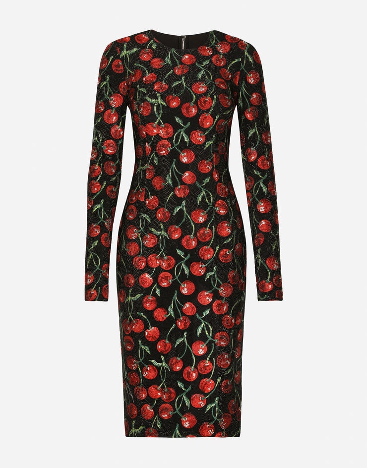 Jersey Midi Dress W/roses