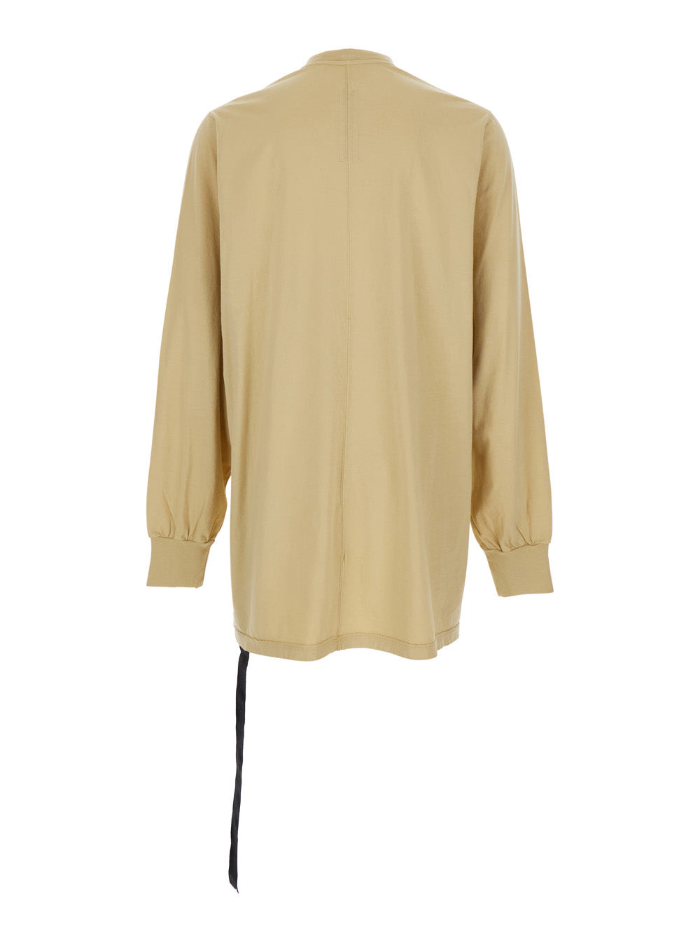 Drkshdw Men 'Jumbo' Beige Crewneck T-Shirt With Tonal Logo Patch On The Front And Drawstring Detail  - 2