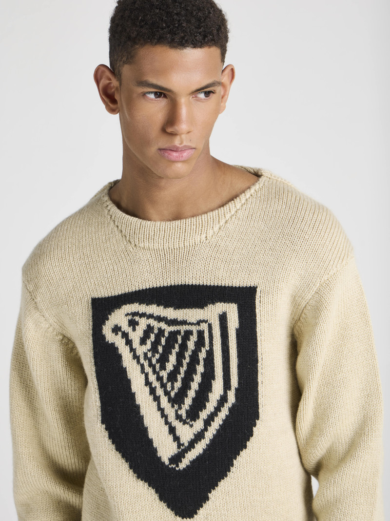 JW Anderson Unisex JW ANDERSON X GUINNESS SHIELD HARP JUMPER IN IVORY outlook