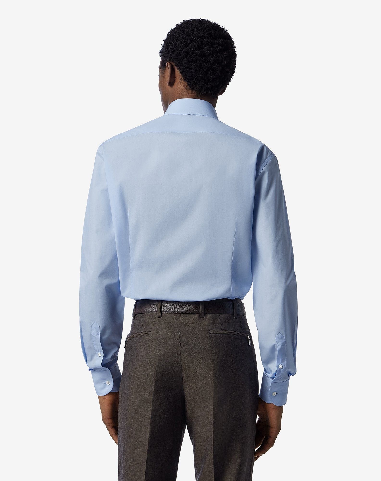 Light blue cotton poplin shirt - 3
