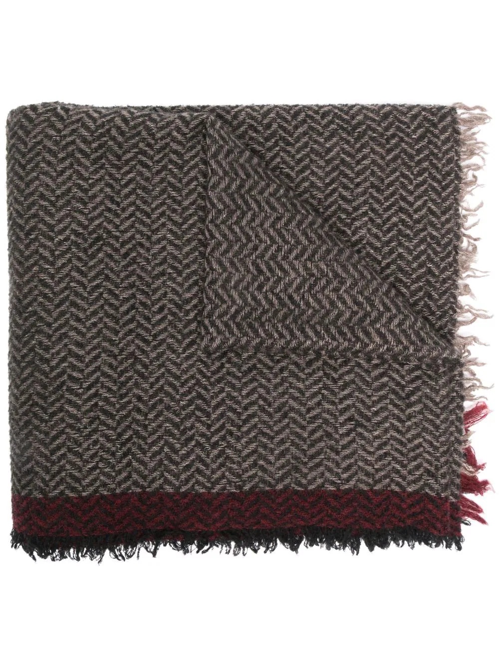 raw-edge knitted scarf - 1