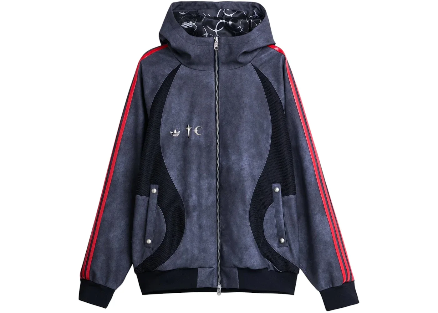 adidas x Thug Club Teamgeist Faux Leather Jacket Black/Antique Silver - 1