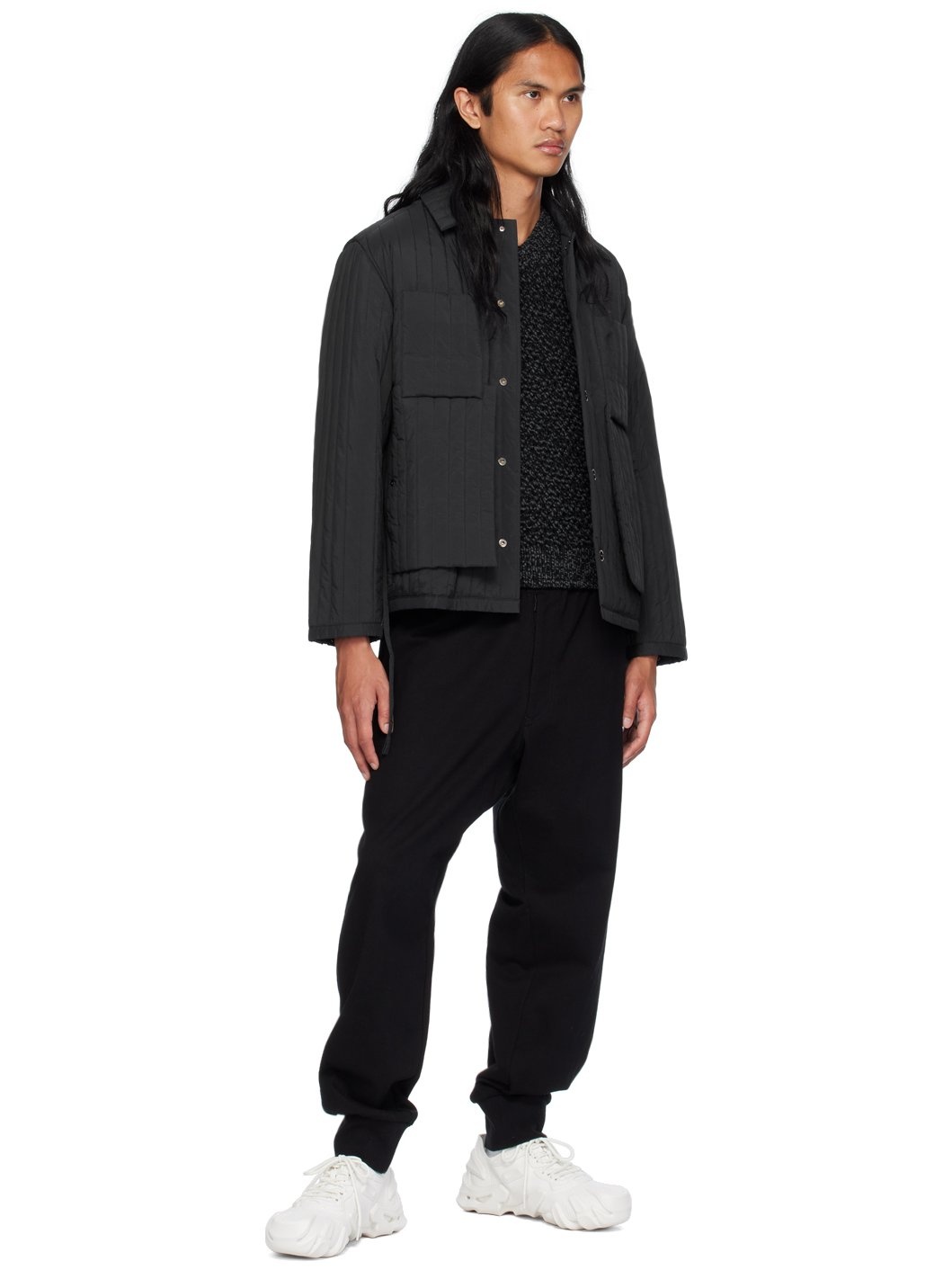 Black Quilted Worker Jacket - 4